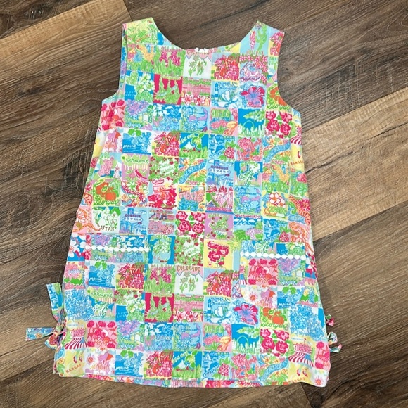 Lilly Pulitzer States Shift Dress Sleeveless,front pockets,zip up back,side bows - Picture 1 of 13